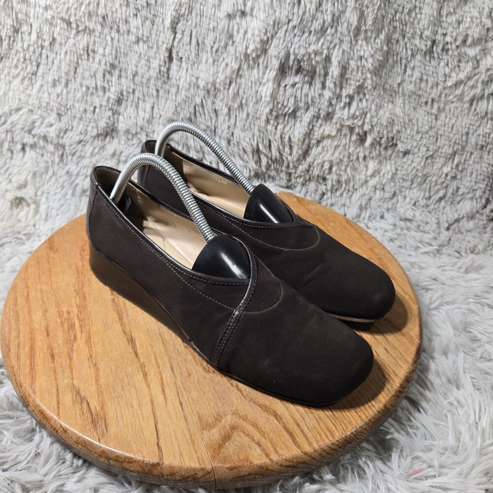 Rangoni Firenze Luxurt Wedge Italian Shoes Womens Size 10.5AA Brown Loafers